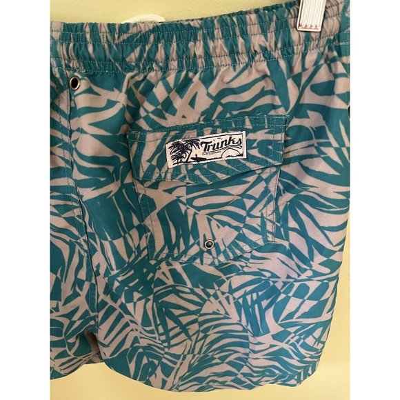 Surf & Swim Co Men's Trunks Swim Trunks with Lining Turquoise/Gray Size Medium - Picture 6 of 6